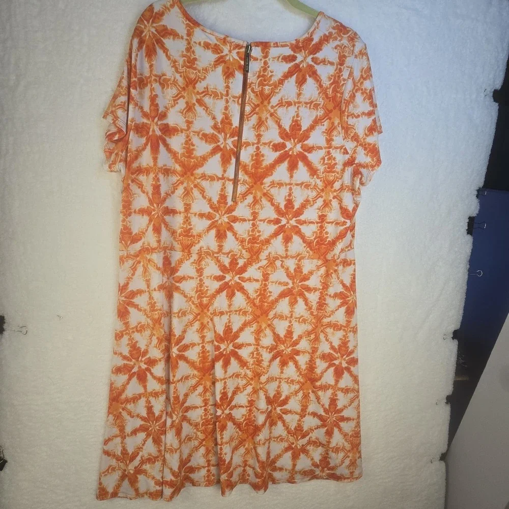 Michael Kors Flare Midi Dress Womens Plus Size 3x Dopamine Beach Vacation Resort